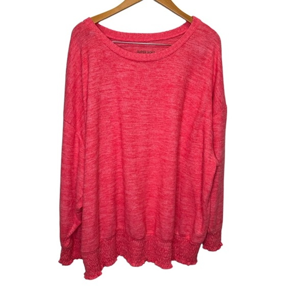 Torrid Relaxed Fit Super Soft Plush Drop Shoulder Smocked Bottom Sweatshirt 4x - Picture 3 of 12